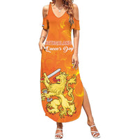 Personalized Netherlands Queen's Day Family Matching Summer Maxi Dress and Hawaiian Shirt Koninginnedag Royal Crown