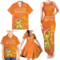 Personalized Netherlands Queen's Day Family Matching Tank Maxi Dress and Hawaiian Shirt Koninginnedag Royal Crown