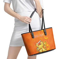 Personalized Netherlands Queen's Day Leather Tote Bag Koninginnedag Royal Crown