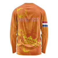 Personalized Netherlands Queen's Day Long Sleeve Shirt Koninginnedag Royal Crown