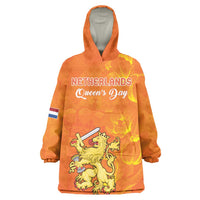 Personalized Netherlands Queen's Day Wearable Blanket Hoodie Koninginnedag Royal Crown