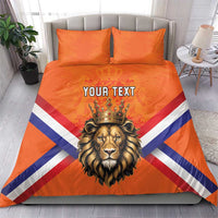 Personalized Netherlands King's Day Bedding Set Koningsdag Lion King With Crown