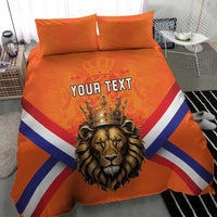 Personalized Netherlands King's Day Bedding Set Koningsdag Lion King With Crown