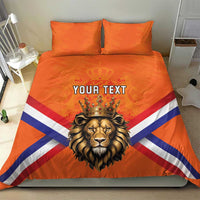 Personalized Netherlands King's Day Bedding Set Koningsdag Lion King With Crown