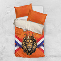 Personalized Netherlands King's Day Bedding Set Koningsdag Lion King With Crown