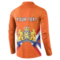 Personalized Netherlands King's Day Button Sweatshirt Koningsdag Lion King With Crown