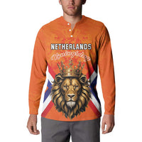 Personalized Netherlands King's Day Button Sweatshirt Koningsdag Lion King With Crown