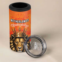 Personalized Netherlands King's Day 4 in 1 Can Cooler Tumbler Koningsdag Lion King With Crown