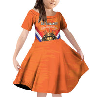 Personalized Netherlands King's Day Family Matching Off Shoulder Short Dress and Hawaiian Shirt Koningsdag Lion King With Crown
