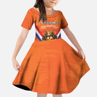 Personalized Netherlands King's Day Family Matching Short Sleeve Bodycon Dress and Hawaiian Shirt Koningsdag Lion King With Crown