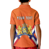 Personalized Netherlands King's Day Kid Polo Shirt Koningsdag Lion King With Crown
