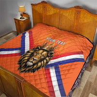Personalized Netherlands King's Day Quilt Koningsdag Lion King With Crown