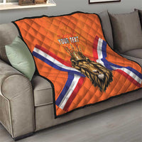 Personalized Netherlands King's Day Quilt Koningsdag Lion King With Crown