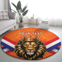 Personalized Netherlands King's Day Round Carpet Koningsdag Lion King With Crown