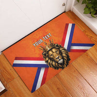 Personalized Netherlands King's Day Rubber Doormat Koningsdag Lion King With Crown