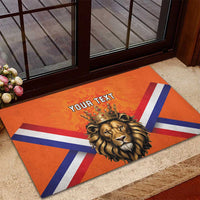 Personalized Netherlands King's Day Rubber Doormat Koningsdag Lion King With Crown