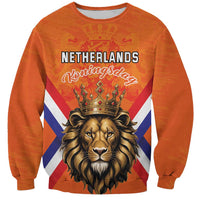 Personalized Netherlands King's Day Sweatshirt Koningsdag Lion King With Crown