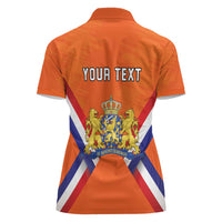 Personalized Netherlands King's Day Women Polo Shirt Koningsdag Lion King With Crown