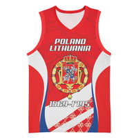 Poland-Lithuania Personalized Basketball Jersey Heraldic Eagle and Vytis Historical