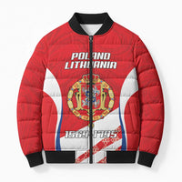 Poland-Lithuania Personalized Bomber Puffer Jacket Heraldic Eagle and Vytis Historical
