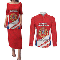 Poland-Lithuania Personalized Couples Matching Puletasi and Long Sleeve Button Shirt Heraldic Eagle and Vytis Historical