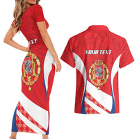 Poland-Lithuania Personalized Couples Matching Short Sleeve Bodycon Dress and Hawaiian Shirt Heraldic Eagle and Vytis Historical