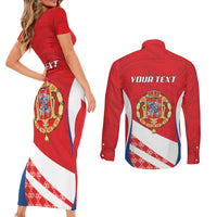 Poland-Lithuania Personalized Couples Matching Short Sleeve Bodycon Dress and Long Sleeve Button Shirt Heraldic Eagle and Vytis Historical
