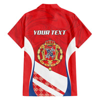 Poland-Lithuania Personalized Family Matching Off The Shoulder Long Sleeve Dress and Hawaiian Shirt Heraldic Eagle and Vytis Historical