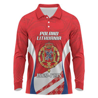Poland-Lithuania Personalized Long Sleeve Polo Shirt Heraldic Eagle and Vytis Historical