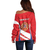 Poland-Lithuania Personalized Off Shoulder Sweater Heraldic Eagle and Vytis Historical