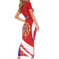 Poland-Lithuania Personalized Short Sleeve Bodycon Dress Heraldic Eagle and Vytis Historical