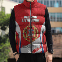 Poland-Lithuania Personalized Sleeveless Puffer Jacket Heraldic Eagle and Vytis Historical