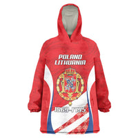 Poland-Lithuania Personalized Wearable Blanket Hoodie Heraldic Eagle and Vytis Historical