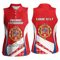 Poland-Lithuania Personalized Women Sleeveless Polo Shirt Heraldic Eagle and Vytis Historical