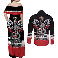 Warsaw Uprising 1944 Couples Matching Off Shoulder Maxi Dress and Long Sleeve Button Shirt Polska Walczy Kotwica
