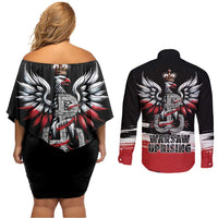 Warsaw Uprising 1944 Couples Matching Off Shoulder Short Dress and Long Sleeve Button Shirt Polska Walczy Kotwica