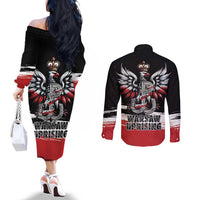 Warsaw Uprising 1944 Couples Matching Off The Shoulder Long Sleeve Dress and Long Sleeve Button Shirt Polska Walczy Kotwica