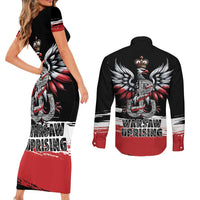 Warsaw Uprising 1944 Couples Matching Short Sleeve Bodycon Dress and Long Sleeve Button Shirt Polska Walczy Kotwica