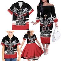 Warsaw Uprising 1944 Family Matching Off The Shoulder Long Sleeve Dress and Hawaiian Shirt Polska Walczy Kotwica