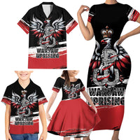Warsaw Uprising 1944 Family Matching Short Sleeve Bodycon Dress and Hawaiian Shirt Polska Walczy Kotwica