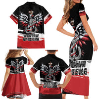 Warsaw Uprising 1944 Family Matching Short Sleeve Bodycon Dress and Hawaiian Shirt Polska Walczy Kotwica