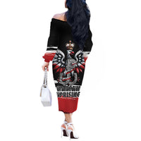 Warsaw Uprising 1944 Off The Shoulder Long Sleeve Dress Polska Walczy Kotwica