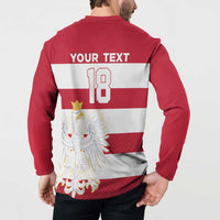 Custom Poland Rugby Button Sweatshirt Biało-czerwoni Go Champion