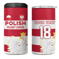Custom Poland Rugby 4 in 1 Can Cooler Tumbler Biało-czerwoni Go Champion