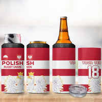 Custom Poland Rugby 4 in 1 Can Cooler Tumbler Biało-czerwoni Go Champion