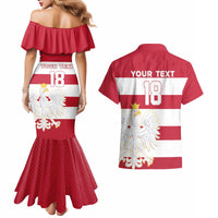 Custom Poland Rugby Couples Matching Mermaid Dress and Hawaiian Shirt Biało-czerwoni Go Champion