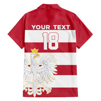 Custom Poland Rugby Family Matching Off The Shoulder Long Sleeve Dress and Hawaiian Shirt Biało-czerwoni Go Champion