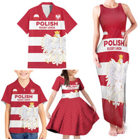 Custom Poland Rugby Family Matching Tank Maxi Dress and Hawaiian Shirt Biało-czerwoni Go Champion