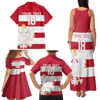 Custom Poland Rugby Family Matching Tank Maxi Dress and Hawaiian Shirt Biało-czerwoni Go Champion