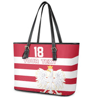 Custom Poland Rugby Leather Tote Bag Biało-czerwoni Go Champion